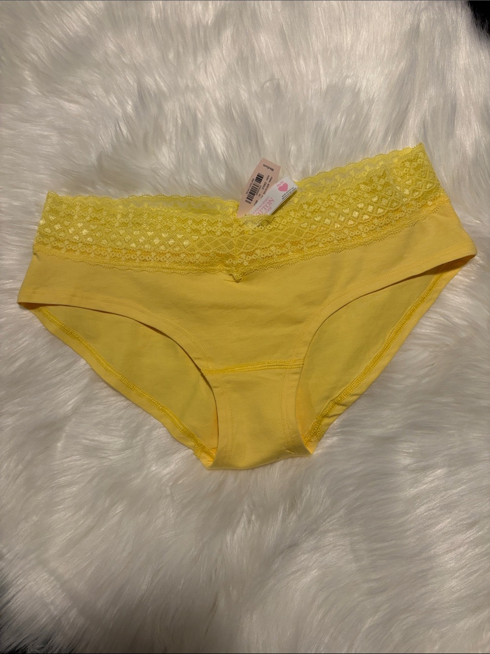 NWT Victoria’s Secret Yellow Bikini panties cotton low-rise hiphugger M